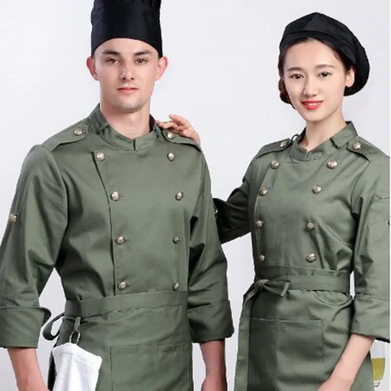 Vêtements de chef professionnels, vestes de chef pour adultes, uniforme de chef noir, uniforme de serveur d'hôtel