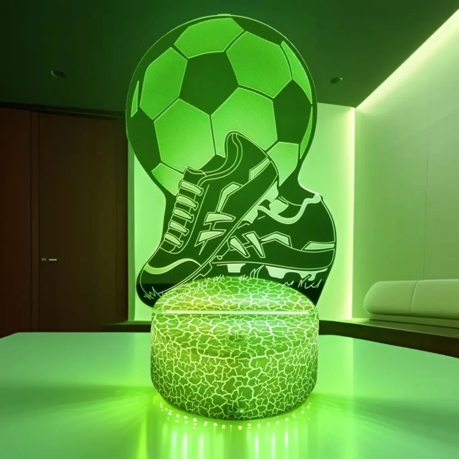 New 3D Football Lamp Illusion Child LED Night Light Luminous Soccer ball   Nightlight  Bedroom Decoration Table Lamp Gifts