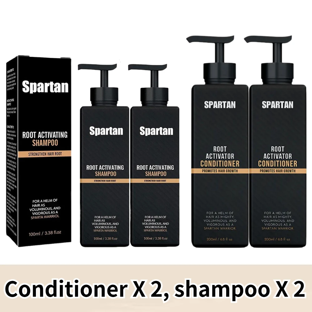 Spartan Root Activator Shampoo 100ml (Versterkt de haarwortels) & Conditioner 200ml (Bevordert de haargroei), Haarverzorging tegen haaruitval