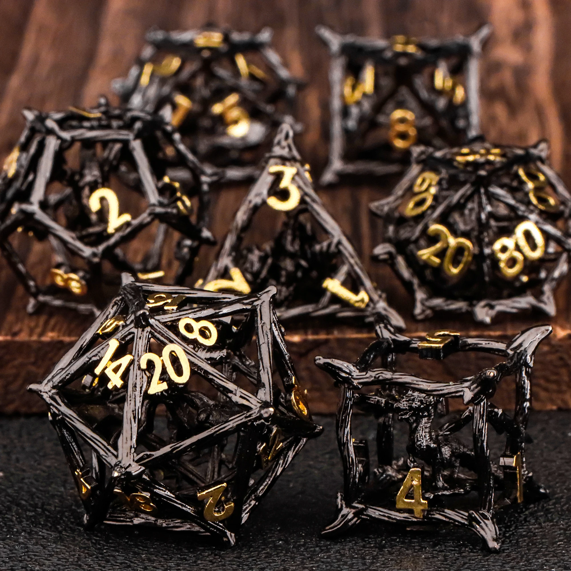 

Dragon Metal Polyhedral Dice Set - for Dungeons & Dragons (D&D), Complete RPG Dice, Ideal for Role Playing,Halloween gift