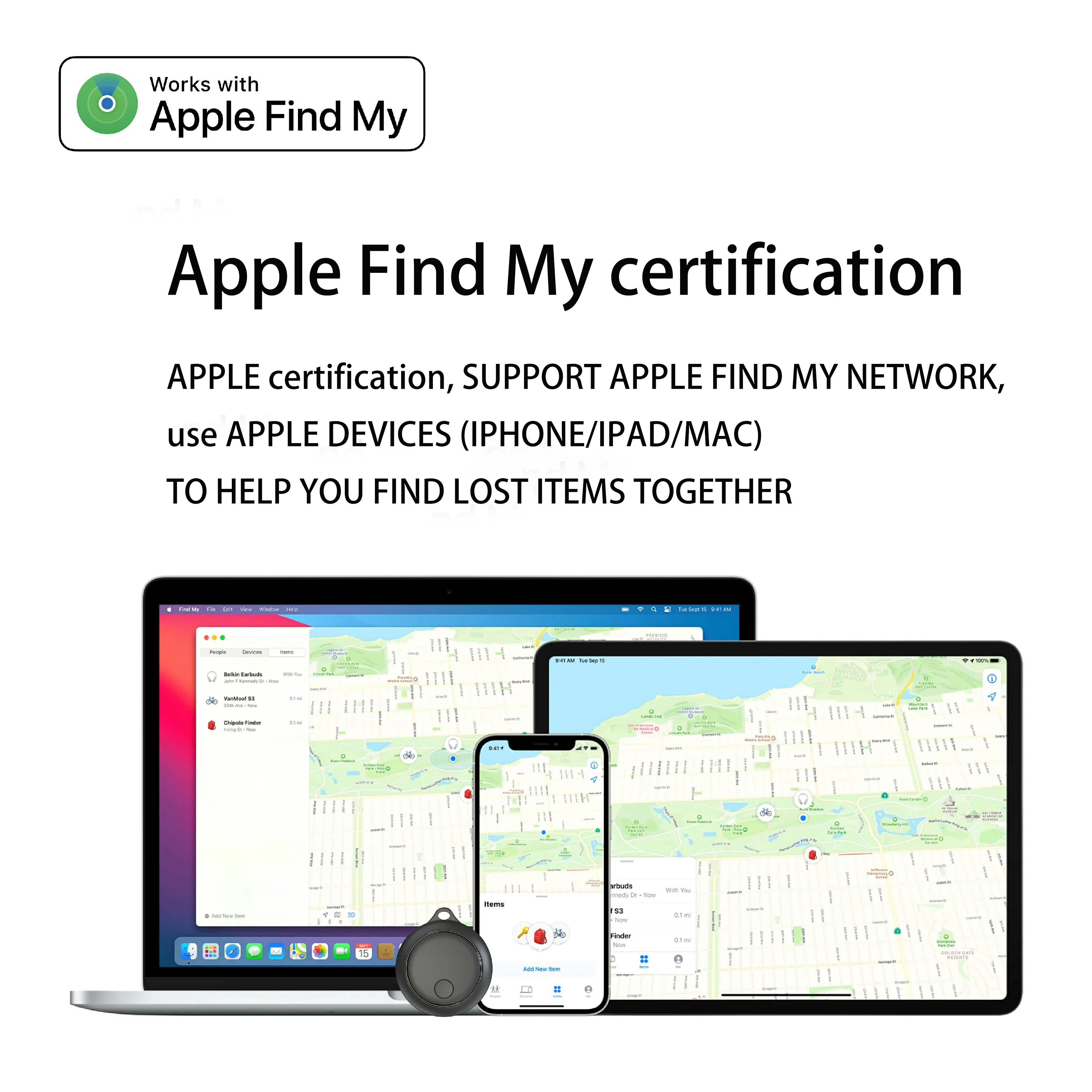 نظام تحديد المواقع العالمي (GPS) يعتمد على بلوتوث الأمان على تطبيقي ابحث عن جهاز تعقب مضاد للفقدان وتحديد موقع الرسائل والتذكير ومفتاح التنبيه