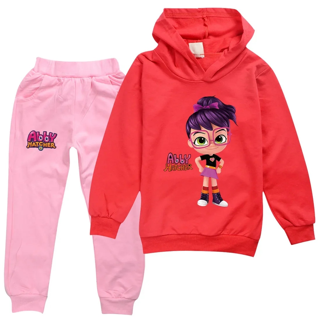 Abby Hatcher Hoodie Kids Hoody Sweatshirt +jogging Pants 2pcs Sets Boys Cartoon Clothes for Teen Girls Casual Outifts