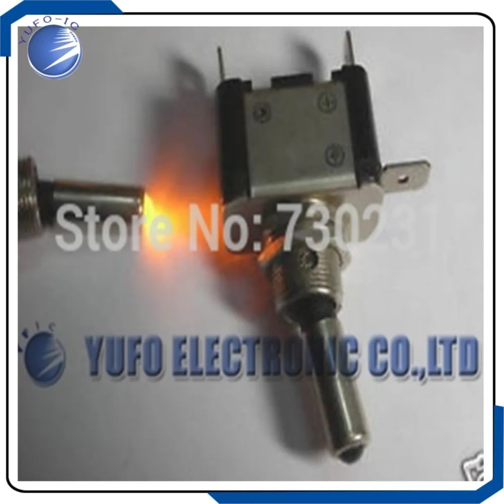 Free Shipping One Lot 5PCS,Car/Boat Light yellow 12V Toggle ON/OFF Switch,7Y