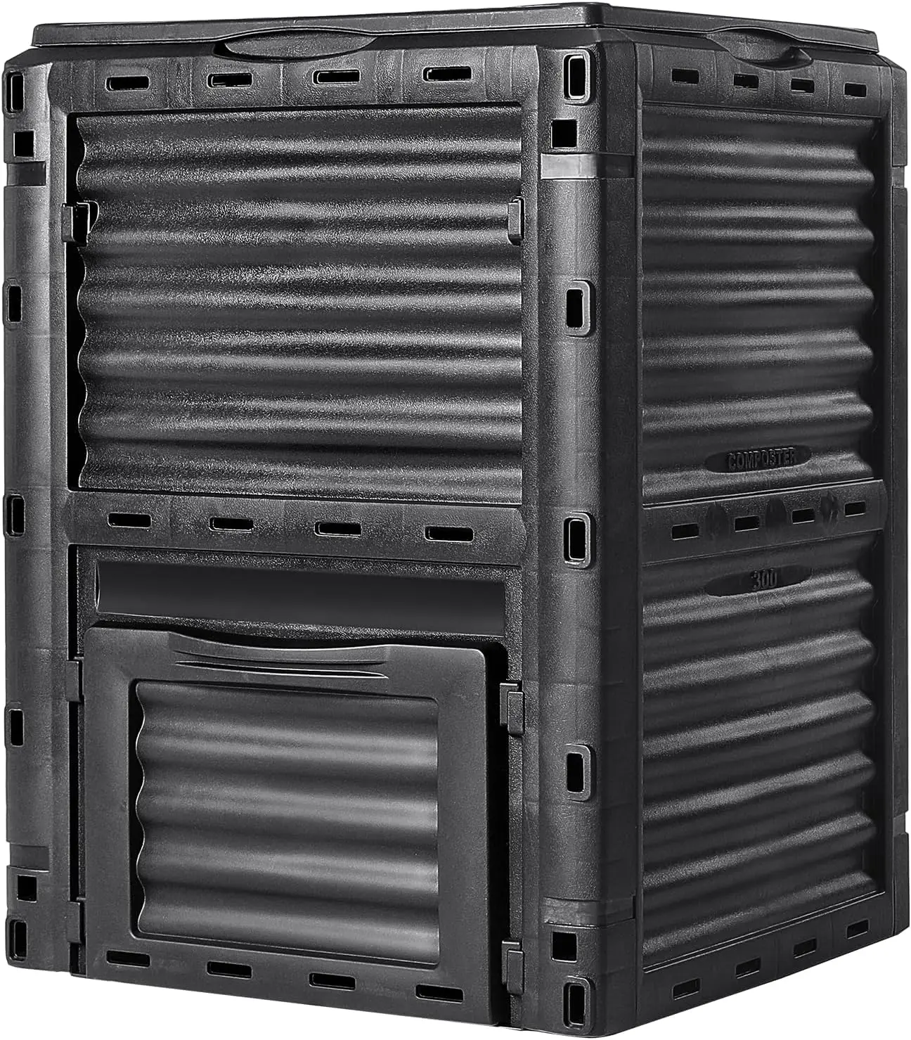 Large Capacity Outdoor BPA Free Plastic Compost Bin with Lid and Door for Fast Fertile Soil Creation