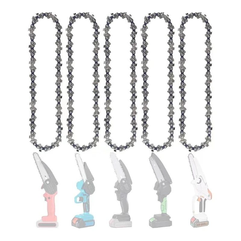 (5 PACK) 6 Inch Mini Chainsaw Chain Replacement for Cordless Electric Portable All 6 Inch Mini Chainsaw Guide Saw Chain