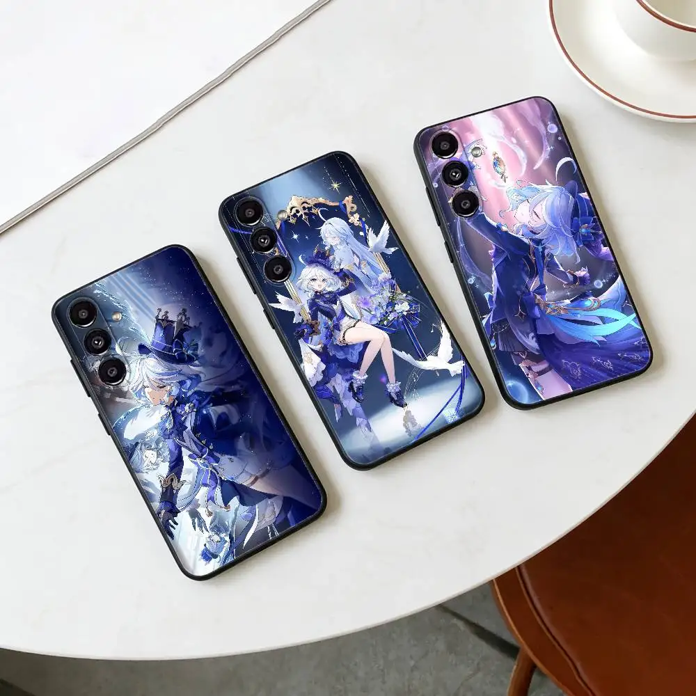 G-Genshin Impact F-Furina Phone Case For Samsung Galaxy A91,80,73,72 ,71,53,52,32 ,31,22,21s,20,Soft Black Case