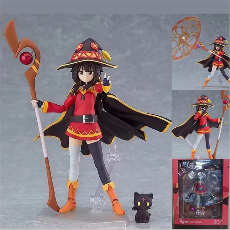 13cm KonoSuba 2 Megumin Figma #407 Anime Figure #399 KonoSuba Aqua Action Figurine #425 Kazuma Collectible Model Dolls Toys Gift