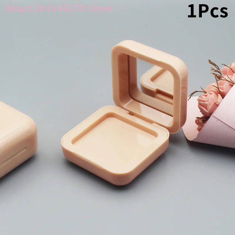 Estuche cuadrado para sombra de ojos, Base de botón magnético con paletas de espejo, contenedor vacío, colorete cosmético compacto, 1 Uds.