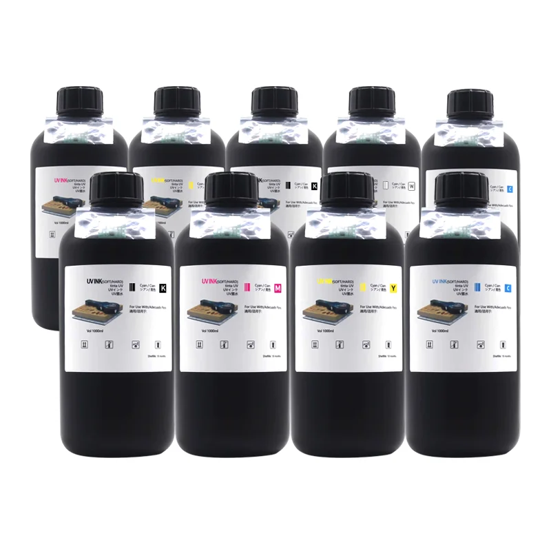 1000ML UV Ink Compatible for Mimaki LUS-120 LUS-150 LUS-170 LUS-175 LUS-200 LH-100 UVInk with Chip UJF-6042 UJF-3042 UCJV-107