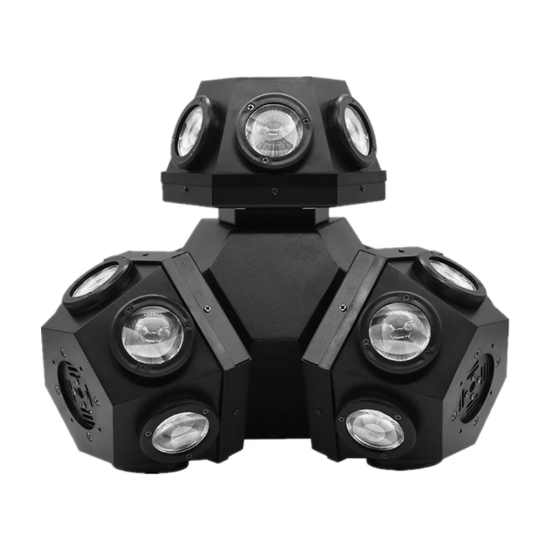 RGBW LED Moving Head Light, 3 Cabeças Feixe com Laser RGB, Palco Iluminação Projetor, DMX DJ Disco Bar Luzes Do Partido, 4in 1, 18x10W