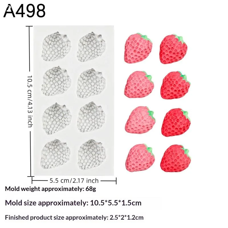 Fruit Strawberry Dessert Mousse Cake Mold Silicone Cake Decorations Reusable Baking Molds Kitchen Tools