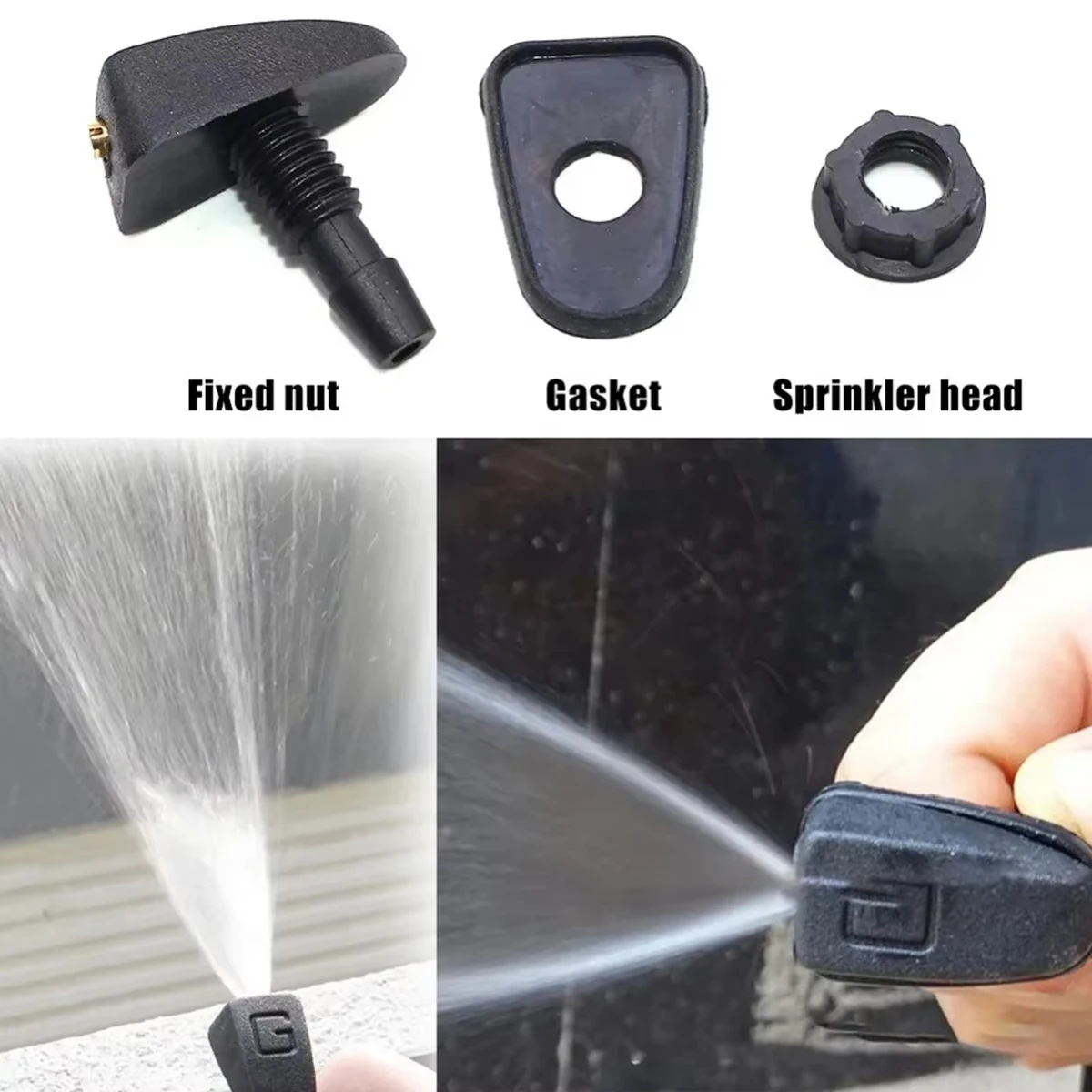 2 teile/satz Universal Front Hood Auto Wischer Düse Spray Kit Scheibenwaschanlage Sprinkler Fan Düse Abdeckung Waschmaschine Outlet Einstellbar – Detail 4