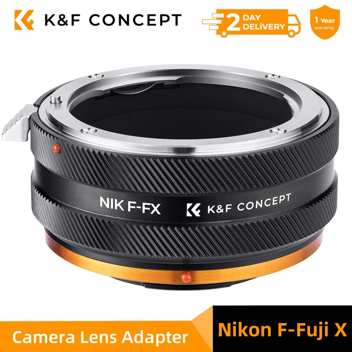 K&F CONCEPT NIK (G)/F lens naar Fuji X camera-aansluitadapter voor Nikon G F AI lens naar Fuji X-serie camera-body met handmatige focus