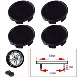 4pcs 58mm/53mm Car Wheel Centre Hub Cap ​ABS Plastic Black Auto Wheel Hub Center Hats High Quality Automobiles Replacement Parts