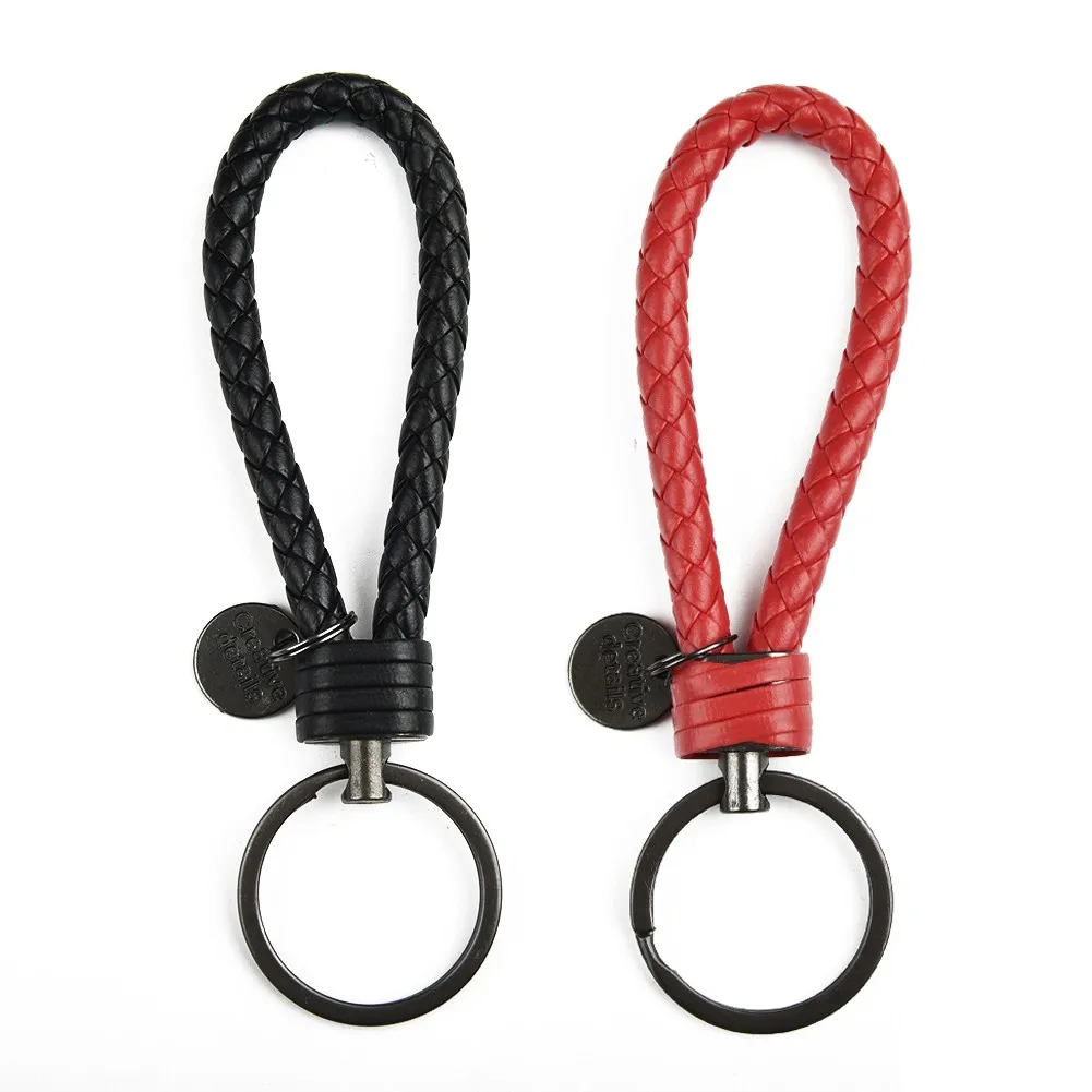 1pcs Car Vintages Retro Leather Ropes Weaves Braided Strap Keychains Keyrings Cars Keys Chains Ring Key Fobs Sling Jewelry Gifts