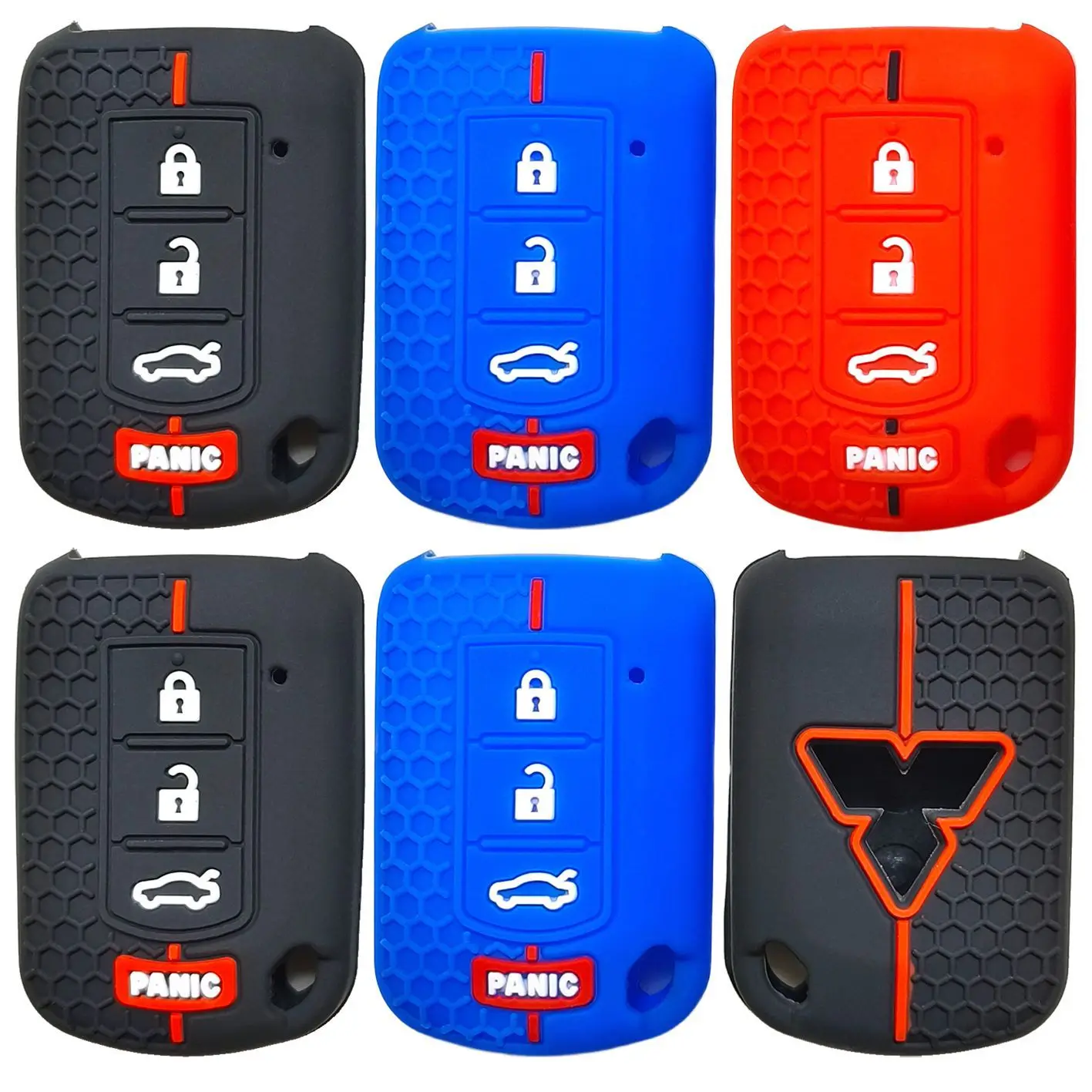 Suitable for Mitsubishi Outlander ASXr Lancer straight 3+1 key honeycomb pattern silicone car key cover