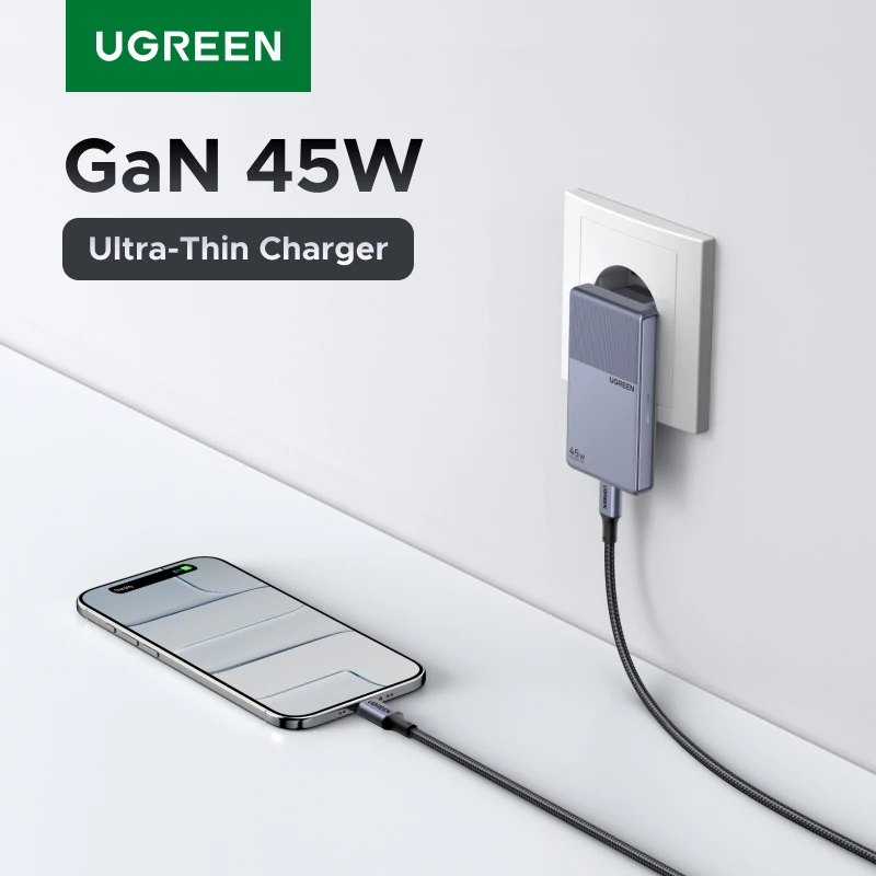 【Ultra Slim】UGREEN Nexode Air 45W GaN Charger QC4.0 PD3.0 PPS For iPhone 18 17 16 Pro Samsung S26 Xiaomi Tablet Macbook Air iPad