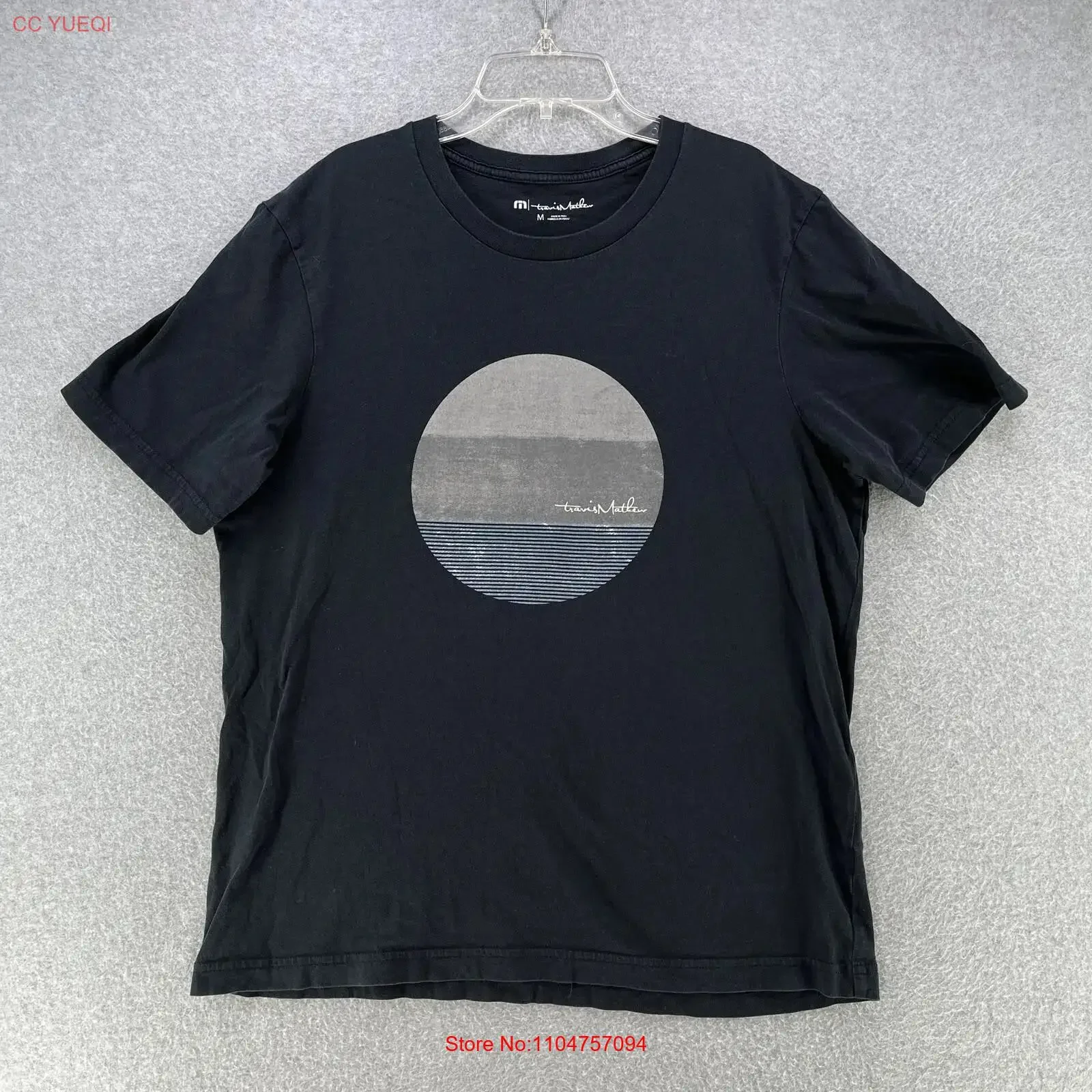 Travis Mathew Mens T Shirt Medium Camisa Pima Cotton Navy Blue Casual vintage Washed Breathable graphic streetwear Comfortable