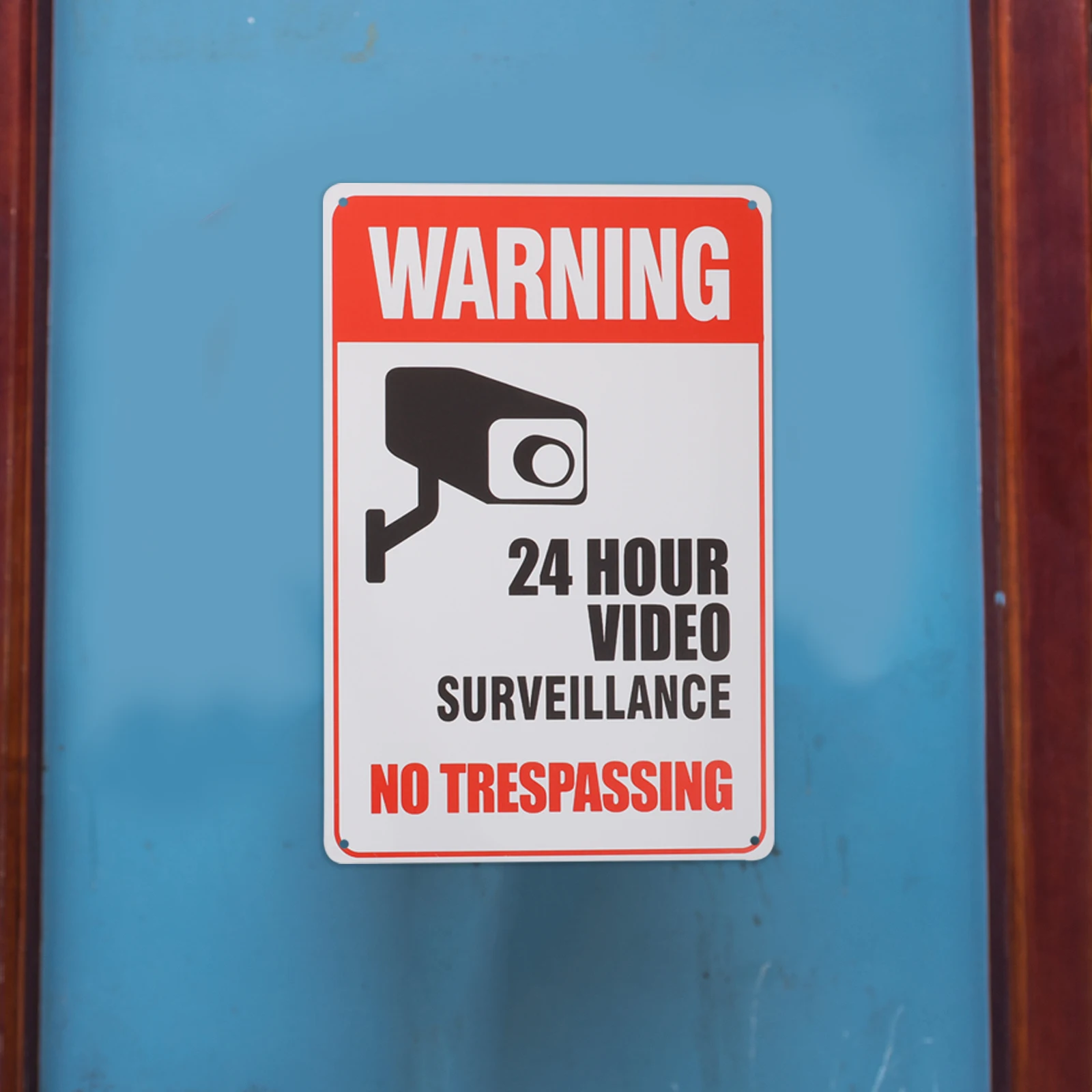 2 pcs No Trespassing Signs Metal Warning Sign For Home Security Bright Outdoor Safety Sign Driveway Traffic Safety Decor