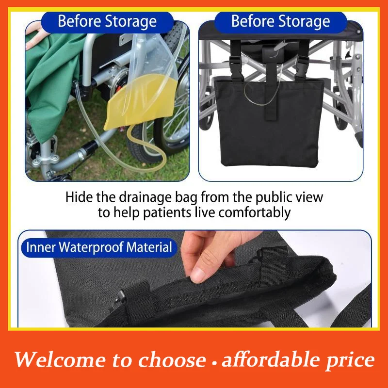 {}1Pcs Waterproof Oxford Wheelchair Hanging Storage Bag Adjustable Straps Large Capacity For Disabled Seniors Daily Use