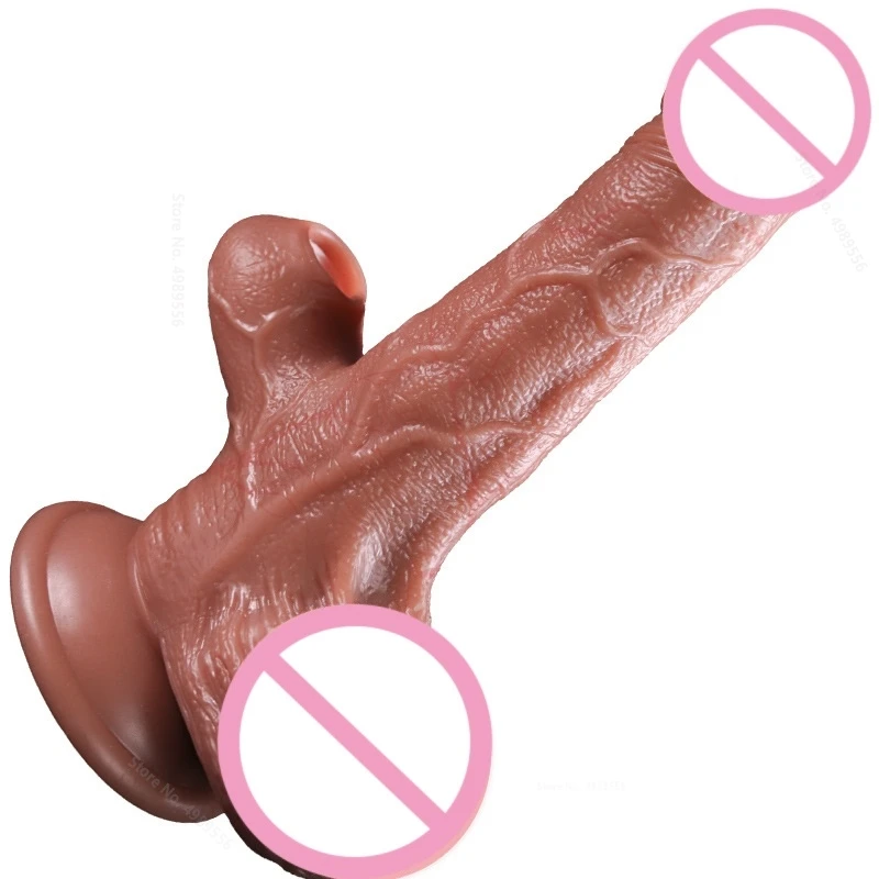 Vibrators Dildo Dick Penis Sex Toys Vaginal Anus Stimulator Suction Cup Dildo Double-layer Soft Silicone Remote Control Vibrator