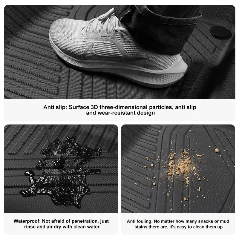 for Kia Carnival 4 generation 4.5 generation Fuel 8-seats Car Floor Mats TPE 3D Foot Mat Waterproof Accessories Black