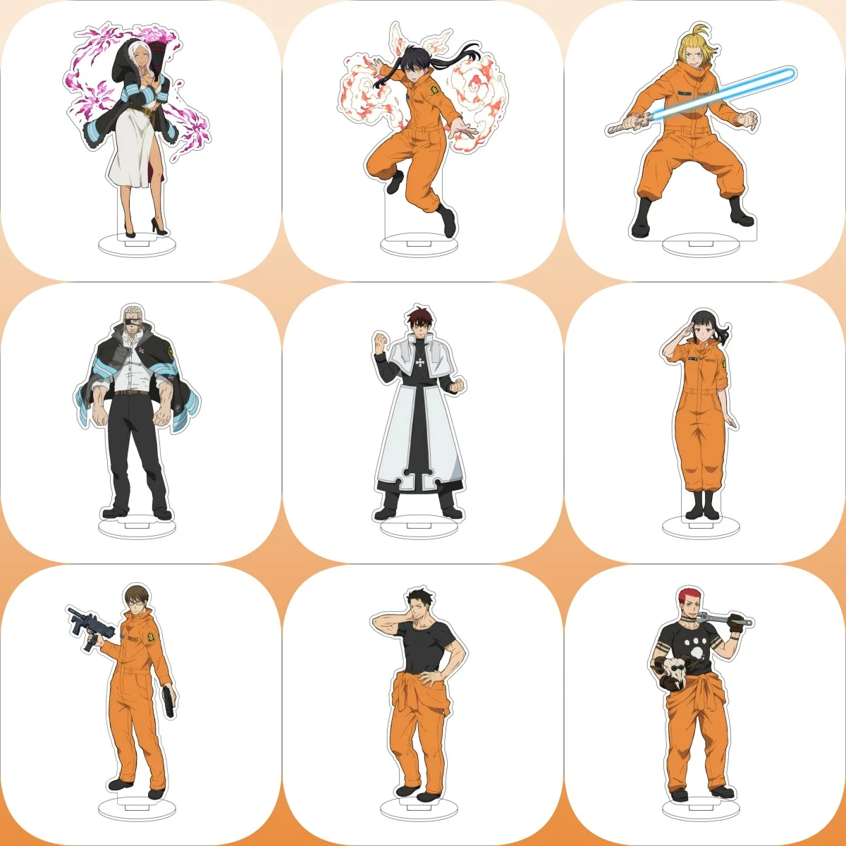 Colgante de 15CM de Anime Fire Force, soporte acrílico, modelo de personajes de Cosplay, accesorios de adorno, colección de productos, regalos de navidad