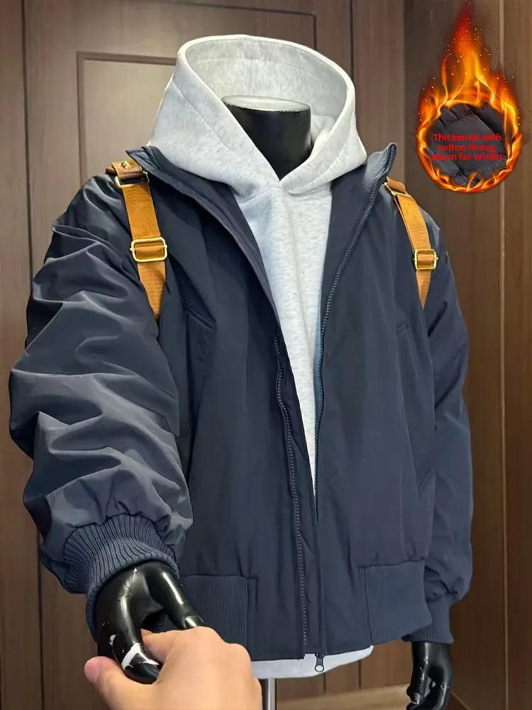 

Thiened Winter Jaet Men's American Sle Flight down Jaet ort Cotton Outerwear Quilted Coat Stand Fit Home Wear