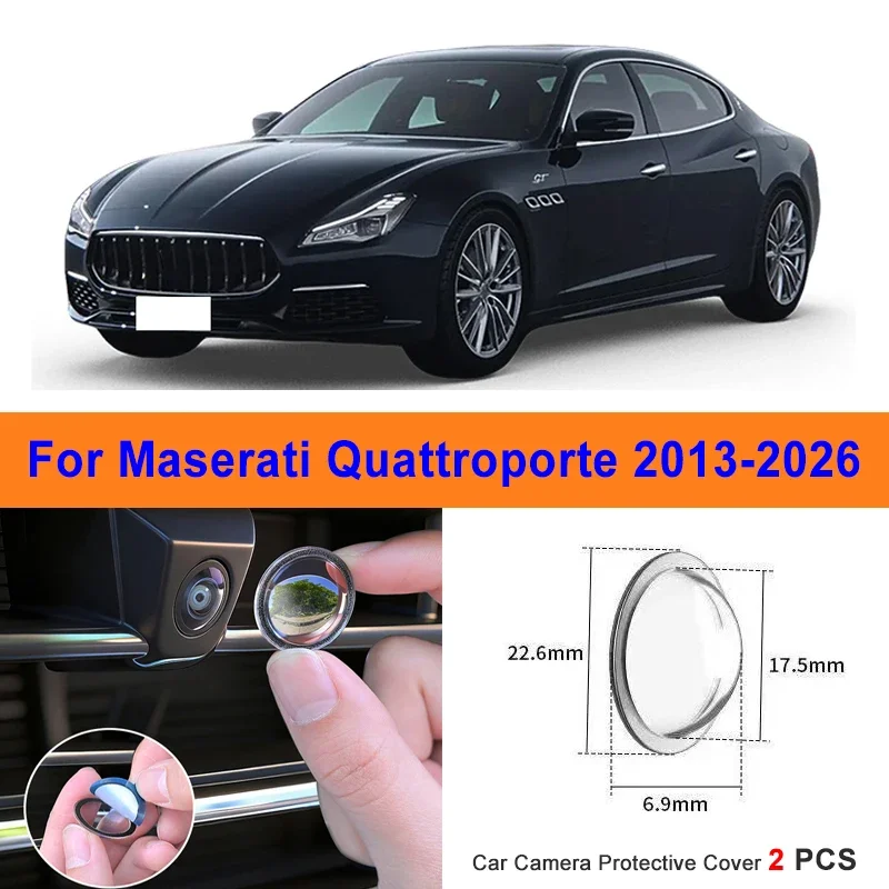 

360 Reverse Image Car Camera Cover Anti-Scratch PC Lens Protector Stickers For Maserati Quattroporte 2013-2026 2Pcs