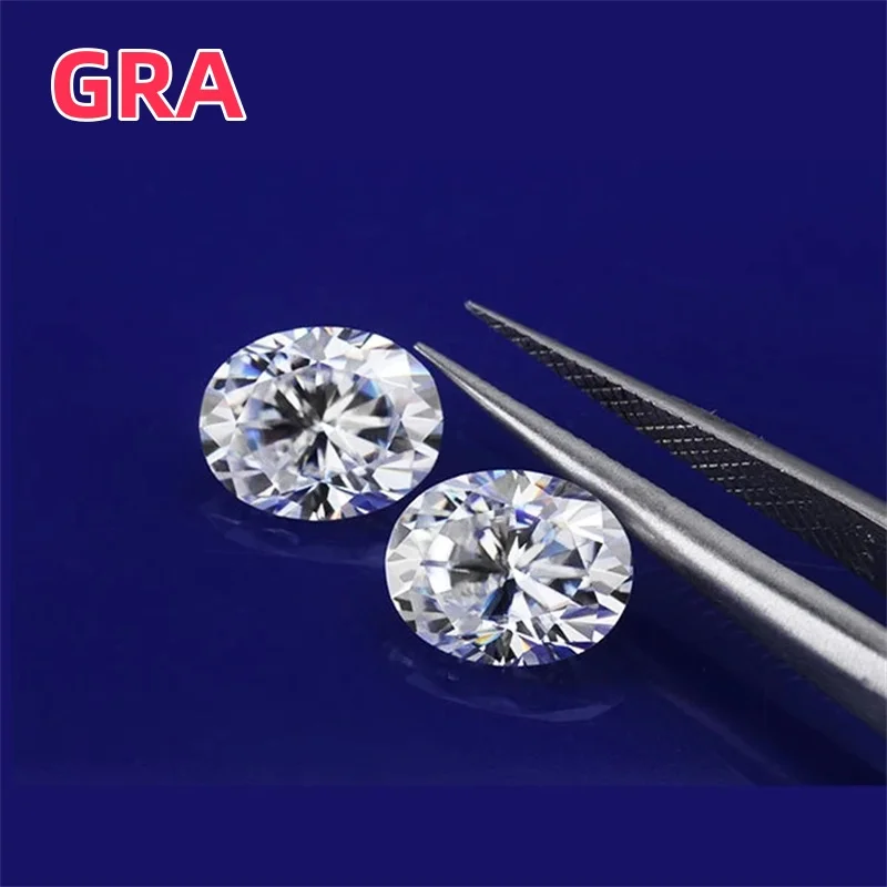 

100% Oval Moissanite Loose Gemstones 0.5ct to 4ct D Color VVS1 Excellent Cut Pass Diamond Tester with GRA Certificate Engagement