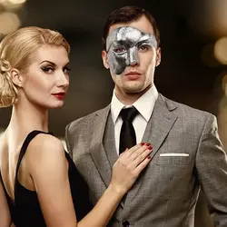 1PC Men's Makeup Ball Mask Opera Phantom Half Mask Suitable for Festival Clothing and Accessories