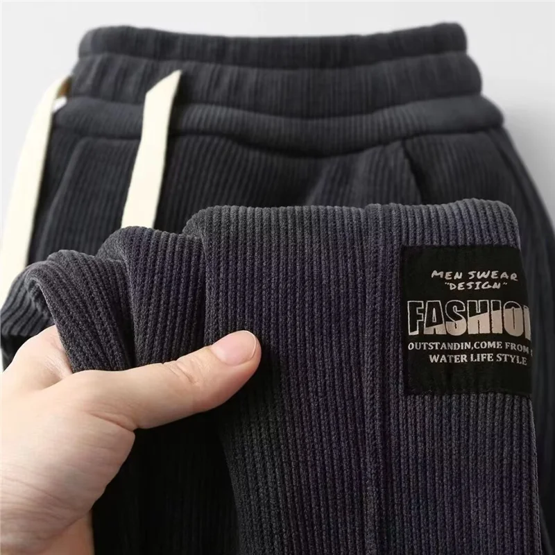 Corduroy Leisure Pants Men's Spring Autumn Outdoor Construction Site Wear Resistant Dirty Sporty Trousers Loose Fit Youth Trend
