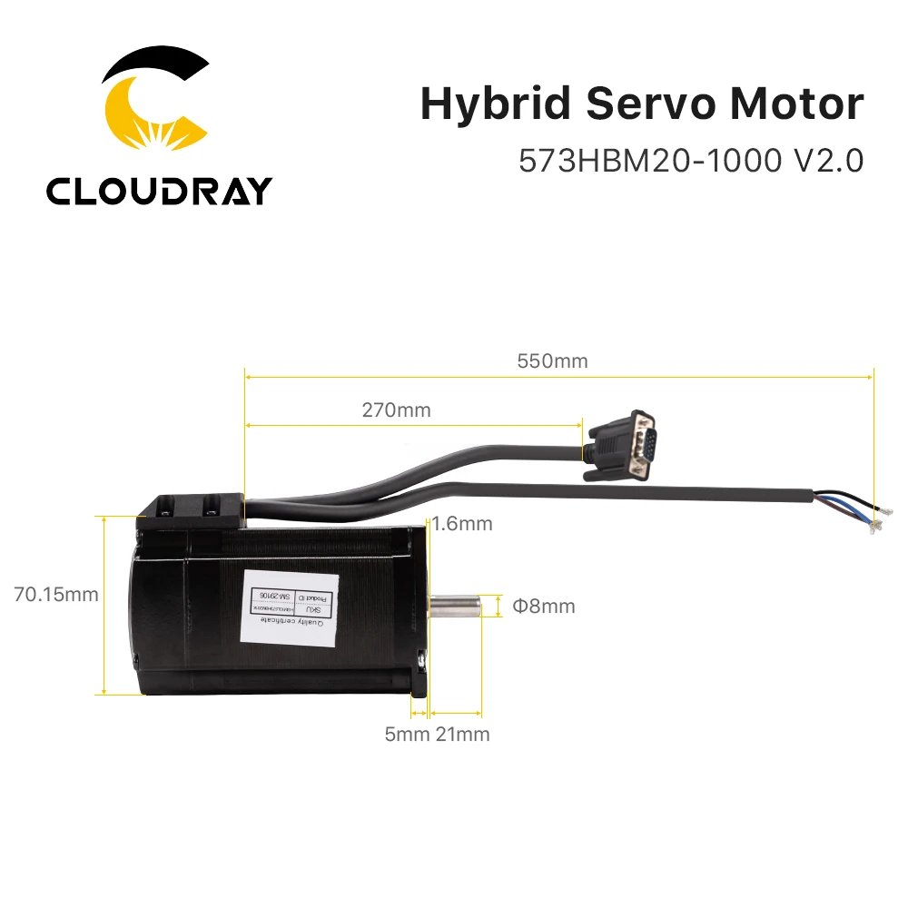 Cloudray Leadshine 573HBM20-1000 V2.0 CL57C-3YD 2.0 nema23 3 Phase Hybrid Servo Closed Loop