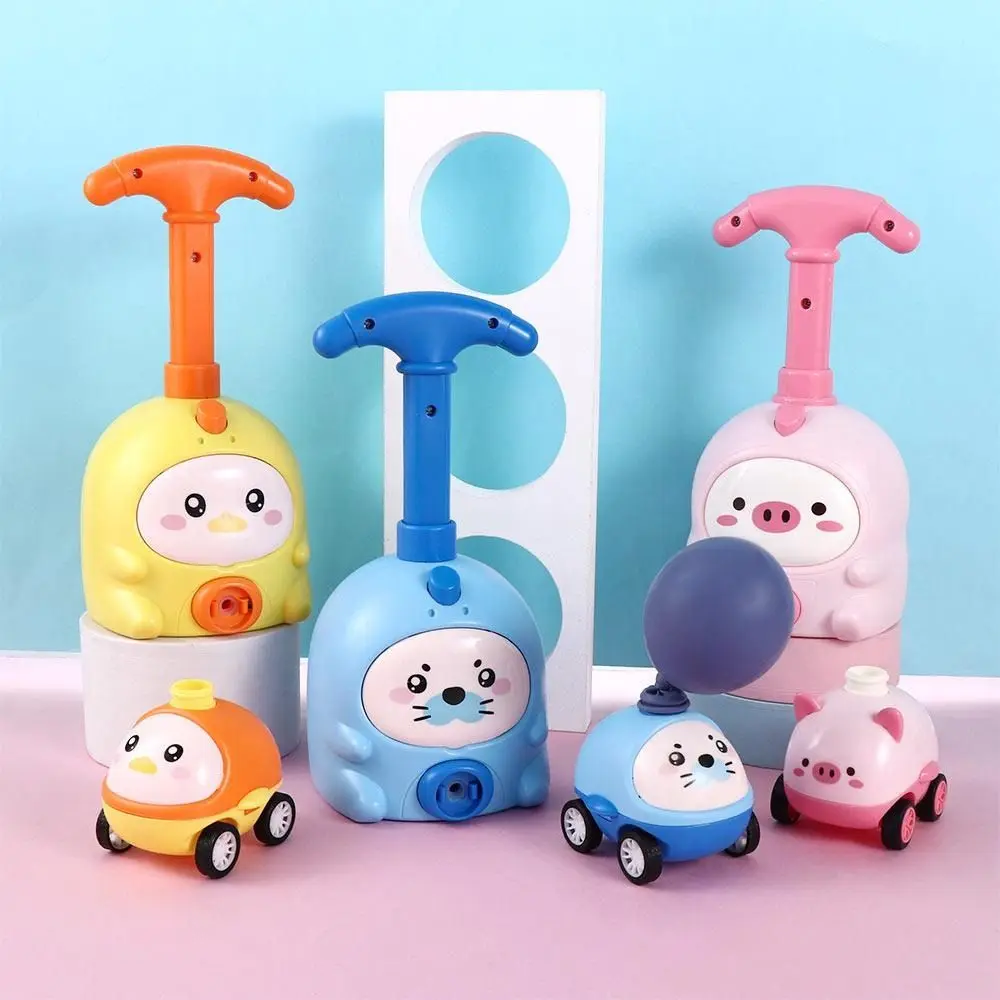 Car Tower Design Balloon Launcher Toy Air Propulsion System Stimulating Inertia Inertial Air Power Toys Balloon Launch Playset