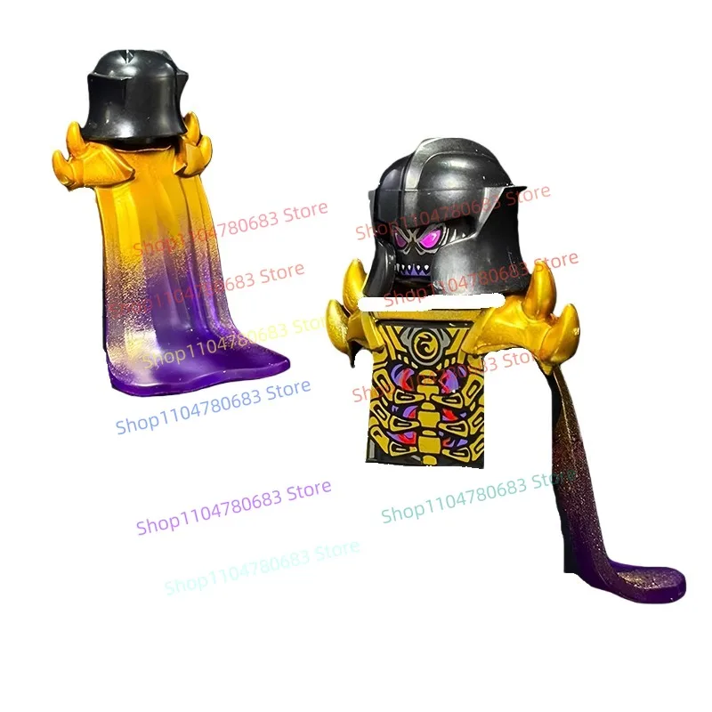 MOC اللبنات الظلام الملك الذهبي كيب النينجا Minifigure عنصري ماستر التجمع نموذج تمثال أنيمي التلفزيون ديكور لعبة هدية