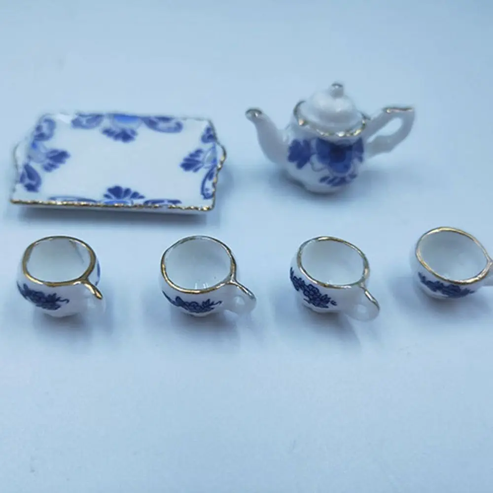Nuevos Mini accesorios para casa de muñecas de cerámica, 9 estilos, taza de té de China, juego de botellas para casa de muñecas para muñeca BJD 1/6/para muñeca Blythe de 1,5"