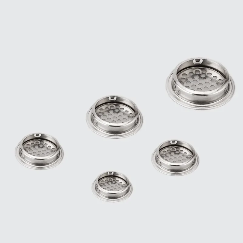 Guangluo 10pcs 19-53mm Stainless Steel Round Louver Mesh Vent Cover Hole Plug For Cabinet Wardrobe Air Ventilation Decoration