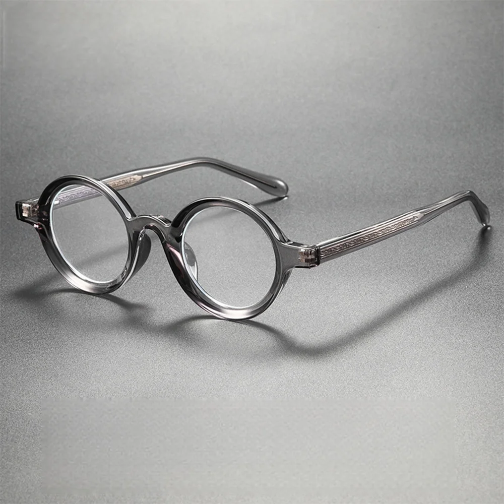 MOMOJA جديد الرجال ريترو نظارات دائرية موضة خفيفة المتكاملة مخدات أنف للنظارة وصفة طبية النظارات الإطار النساء J8454 #5