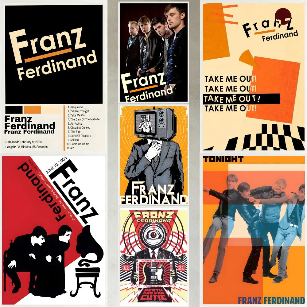 band Franz Ferdinand Poster Poster HD Waterproof Self-adhesive Art Print Wall Decor for Bedroom Living Room Gift
