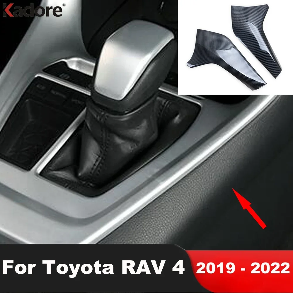 

For Toyota RAV4 RAV 4 2019 2020 2021 2022 Carbon Fiber Car Center Console Gear Shift Box Panel Cover Trim Interior Accessories