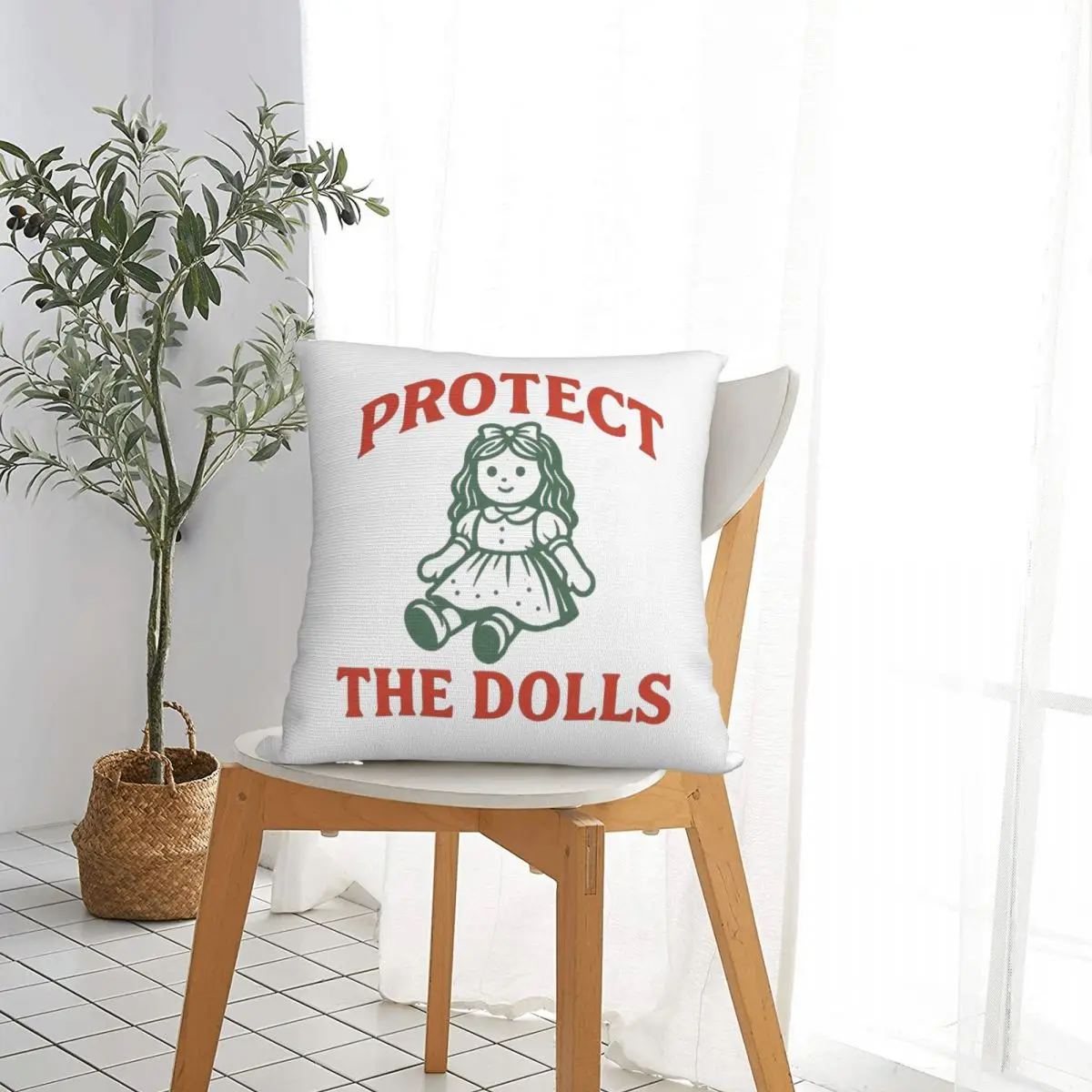 Retro Doll Protect The Dolls Pillowcase Polyester Cushion Cover Decorative Pillow Case Cover Home Dropshipping 45X45cm