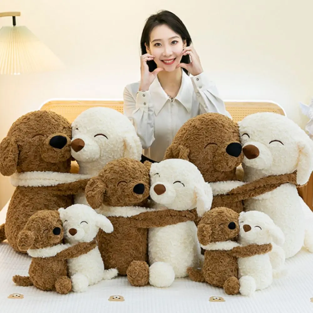 

Stuffed Animal Simulation Dog Plush Toy Brown&White Soft Animal Puppy Dolls Kawaii 32cm Hug Dog Plush Dolls Birthday Gifts