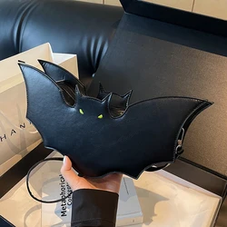 Borsa a tracolla nera a forma di pipistrello per le donne borsa a tracolla carina per cartoni animati borsa per telefono borsa in pelle Pu di alta qualità borsa a tracolla divertente di Halloween