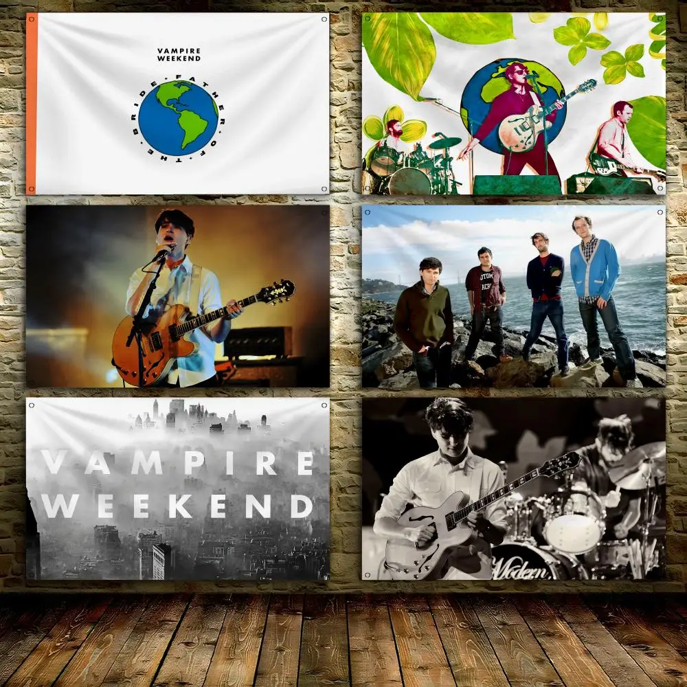 V-VAMPIRE WEEKEND Fans Flags 3x5 Ft custom Banner for Garage Door room decor Wall Out Decoration With Metal buckle