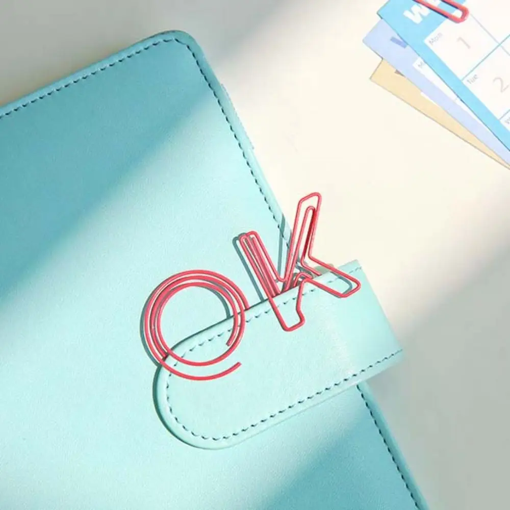 26pcs Colorful Binder Clips Alphabet Paper Clips Bookmark Hollow Photo Tickets Holder Metal DIY Letter Paper Clips School