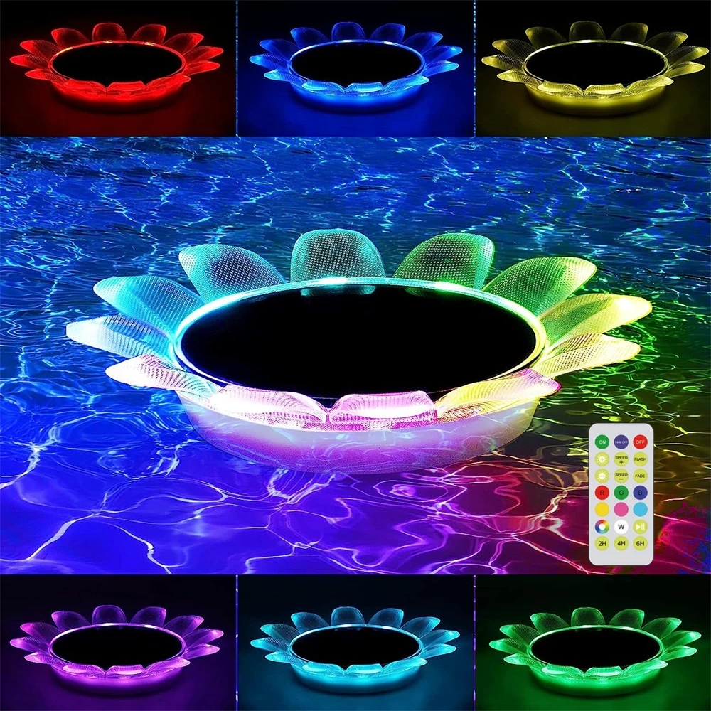 

Sunflower Floating Pool Lights Waterproof LED Flower Pond Light Remote Control Color Changing Light for Swimming Fun Pool Decor