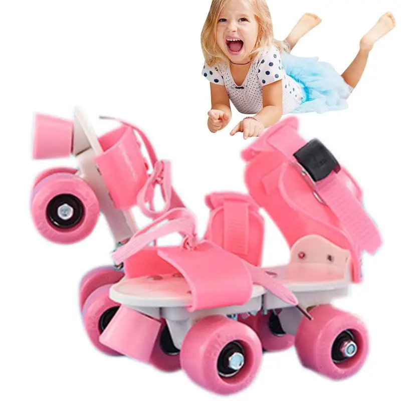 Adjustable Skates Skates Rolling For Child With 4 Wheels Simple Design Easy To Wear Skates For Boys Girls Daughter Son