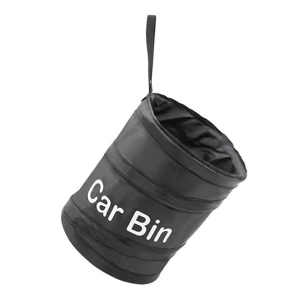 Car Storage Trash Can Foldable Car Garbage Bin with Fastener Tape Large Capacity Waste Bin Easy Installation Collapsible Rubbish