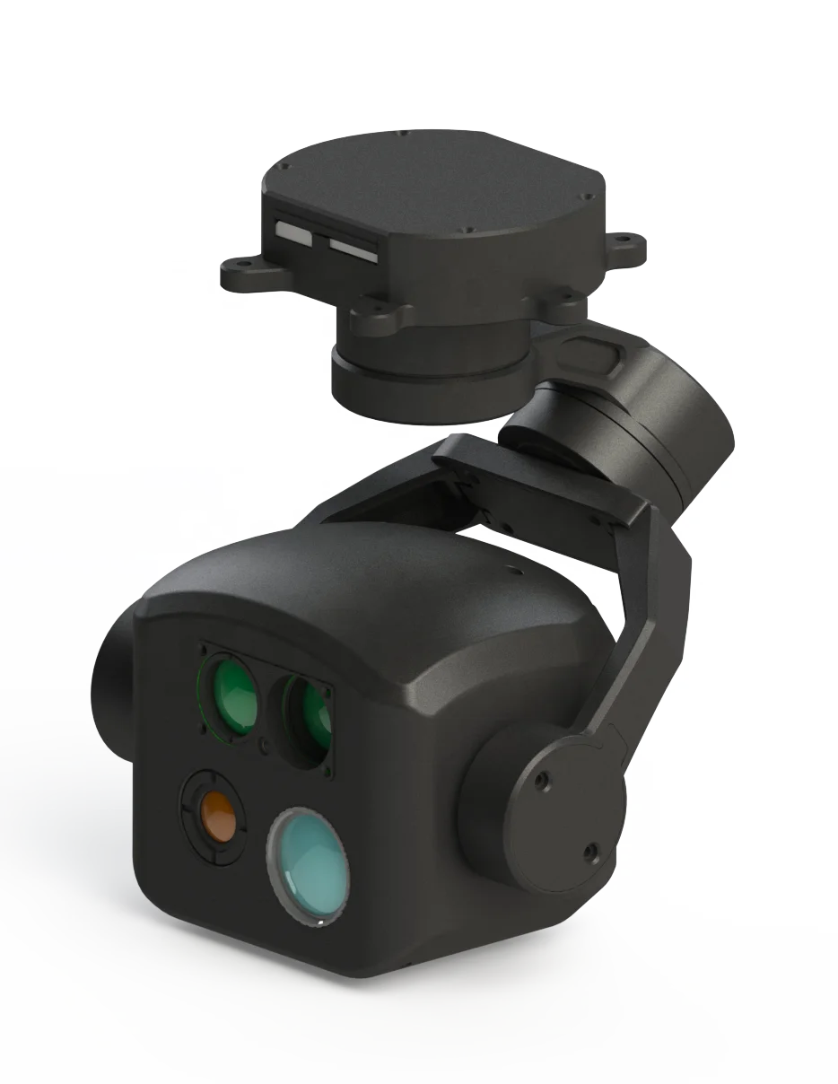 TH10T6LN-SE EO+IR+LRF 10x Optical Zoom+ 640x512 Thermal+ 1500 Rangefinder 3-axis Gimbal Camera AI Tracking 3 Sensor