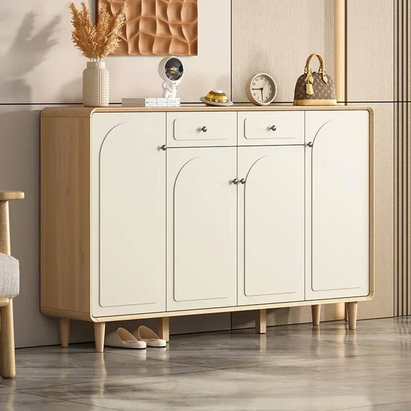 n2+ Wooden Shoe Cabinets For Living Room Integrated Drawer Storage Shoerack Nordic Light Luxury Designer Shoe Rack For Office